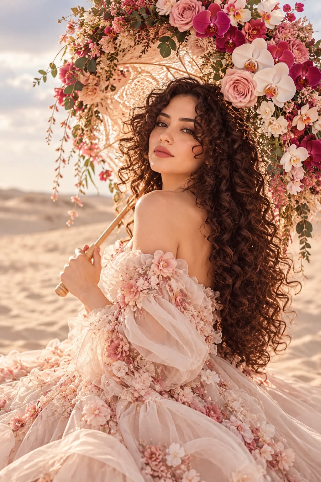 Fairycore Desert Floral-Parasol Editorial