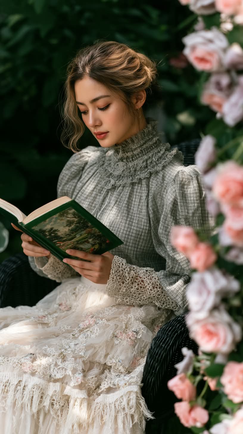 Edwardian Cottagecore Garden Reading Portrait output 2