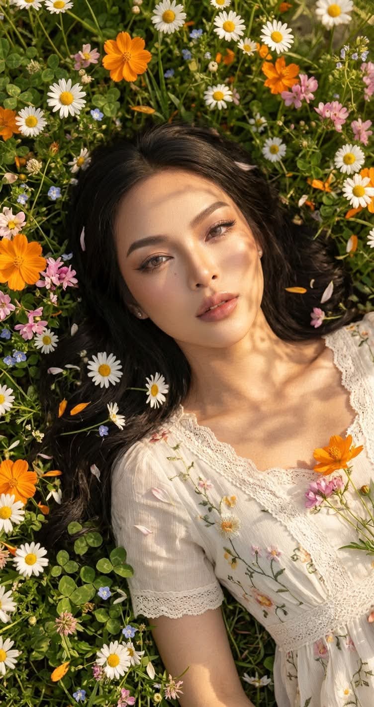 Woman in a Wildflower Meadow Portrait output 6