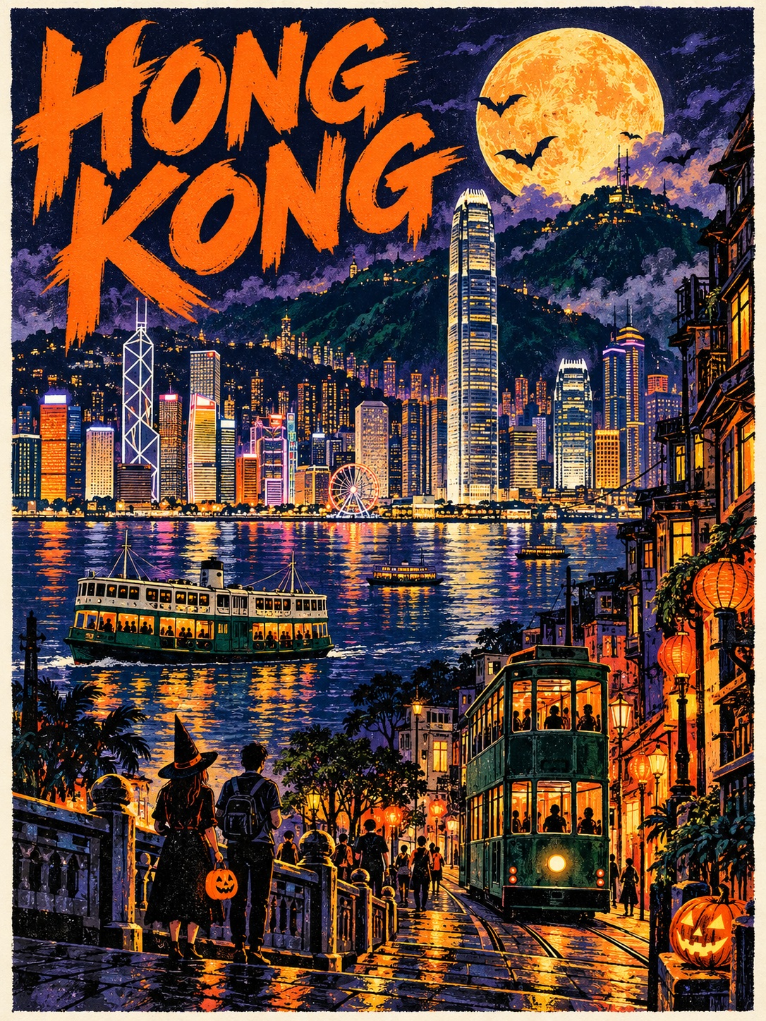 Halloween Travel Poster for ${destination} output 1