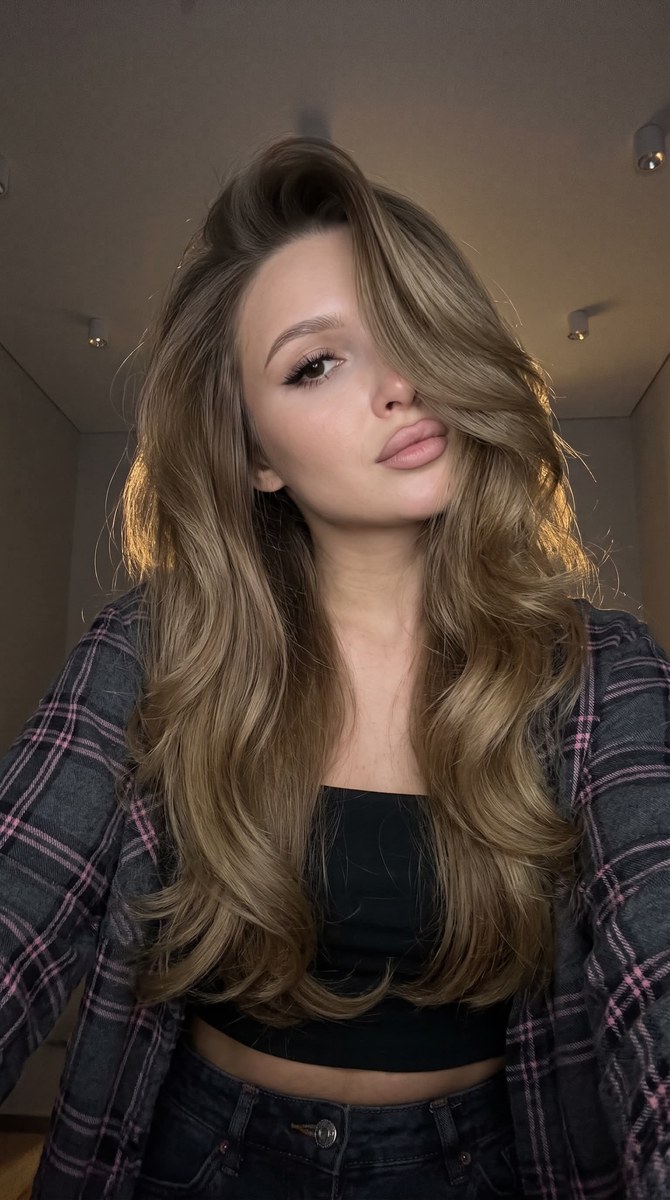 Low-Angle, Voluminous Hair Selfie output 1