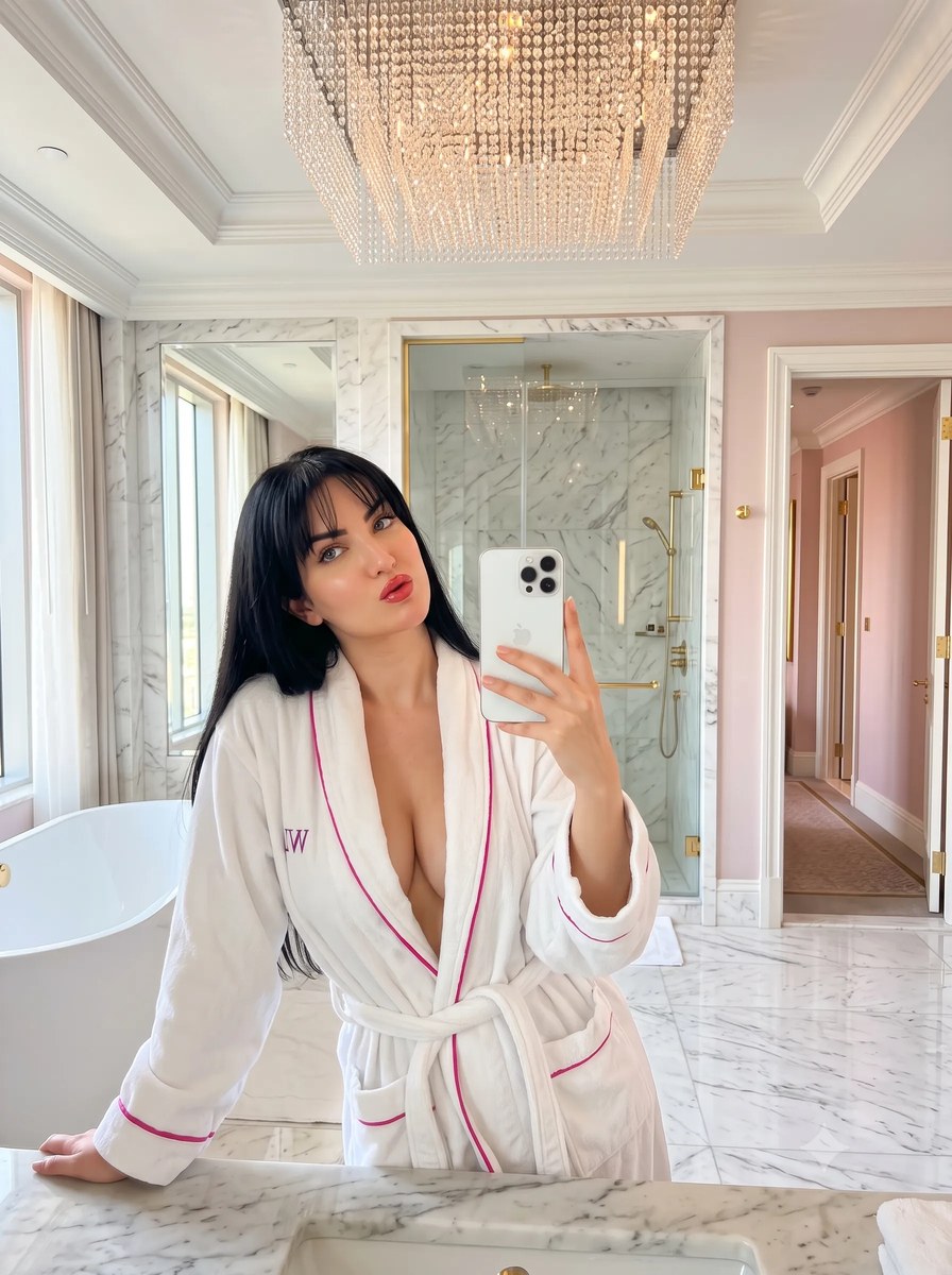 Luxury Hotel Bathroom Mirror Selfie