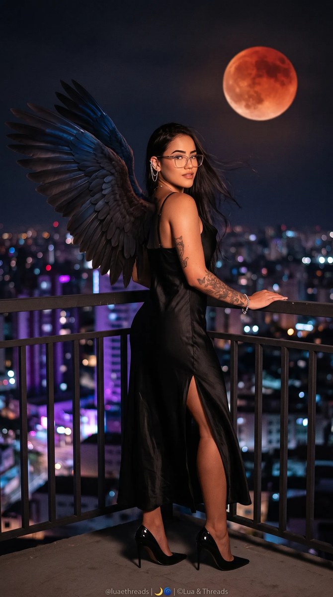 Dark Angel on a Rooftop Beneath a Blood Moon output 6