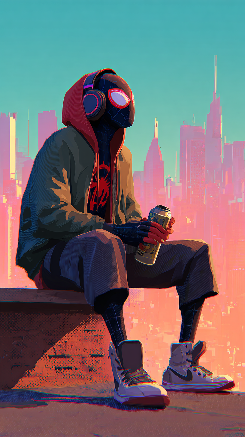Create a Cinematic 3D Spider-Verse Scene of Miles Morales