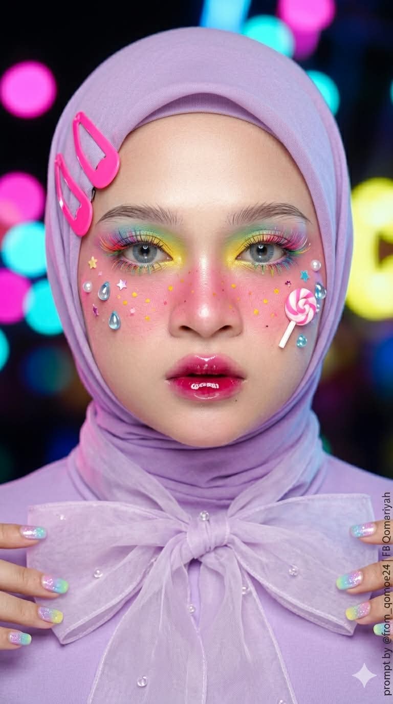Lavender Kawaii Makeup Macro Portrait