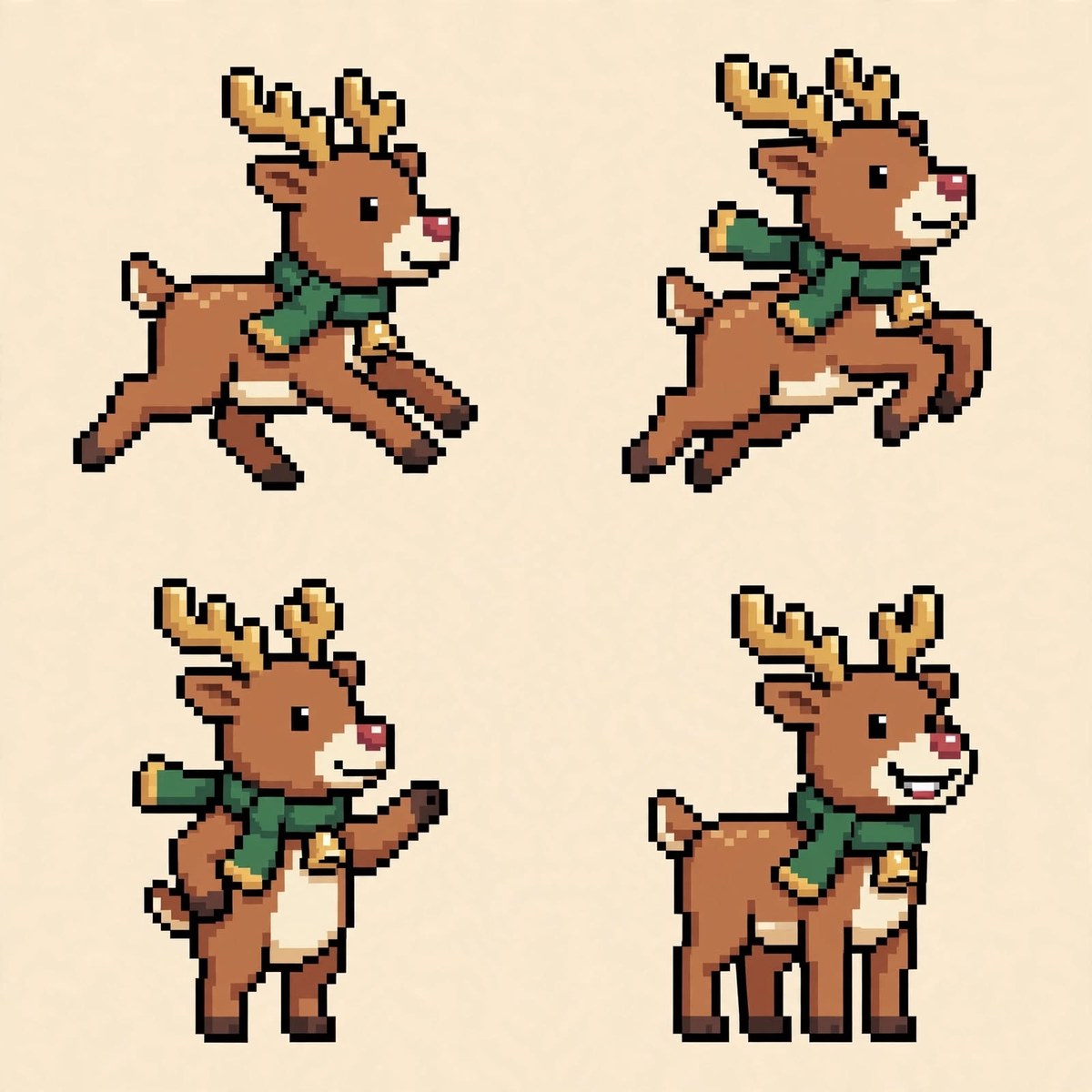Retro Pixel Christmas Icon Sheet