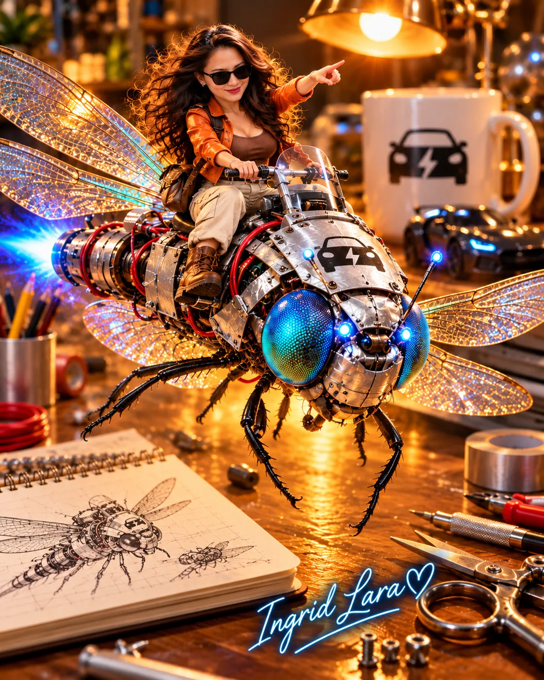 Steampunk Mechanical Bee Rider output 1