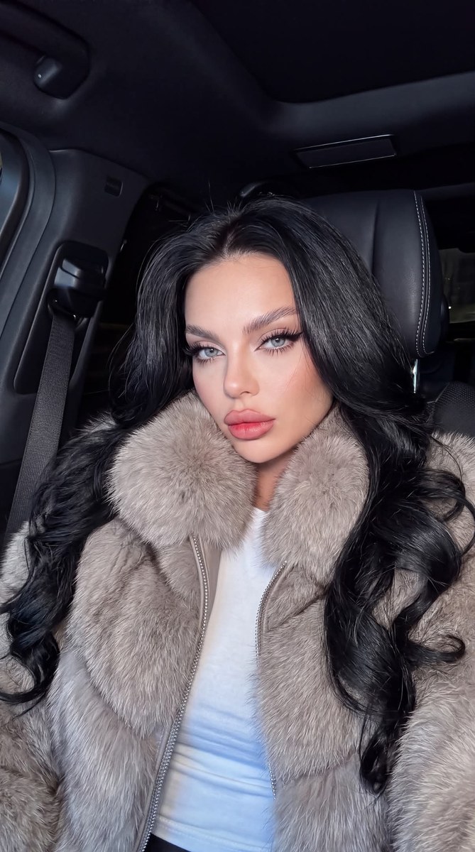 Low-Angle Fur-Coat Car Selfie output 2