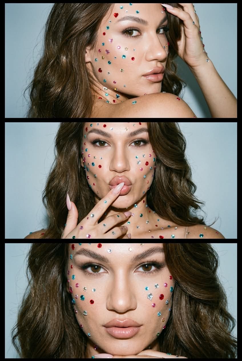 Y2K Rhinestone Beauty Triptych output 2