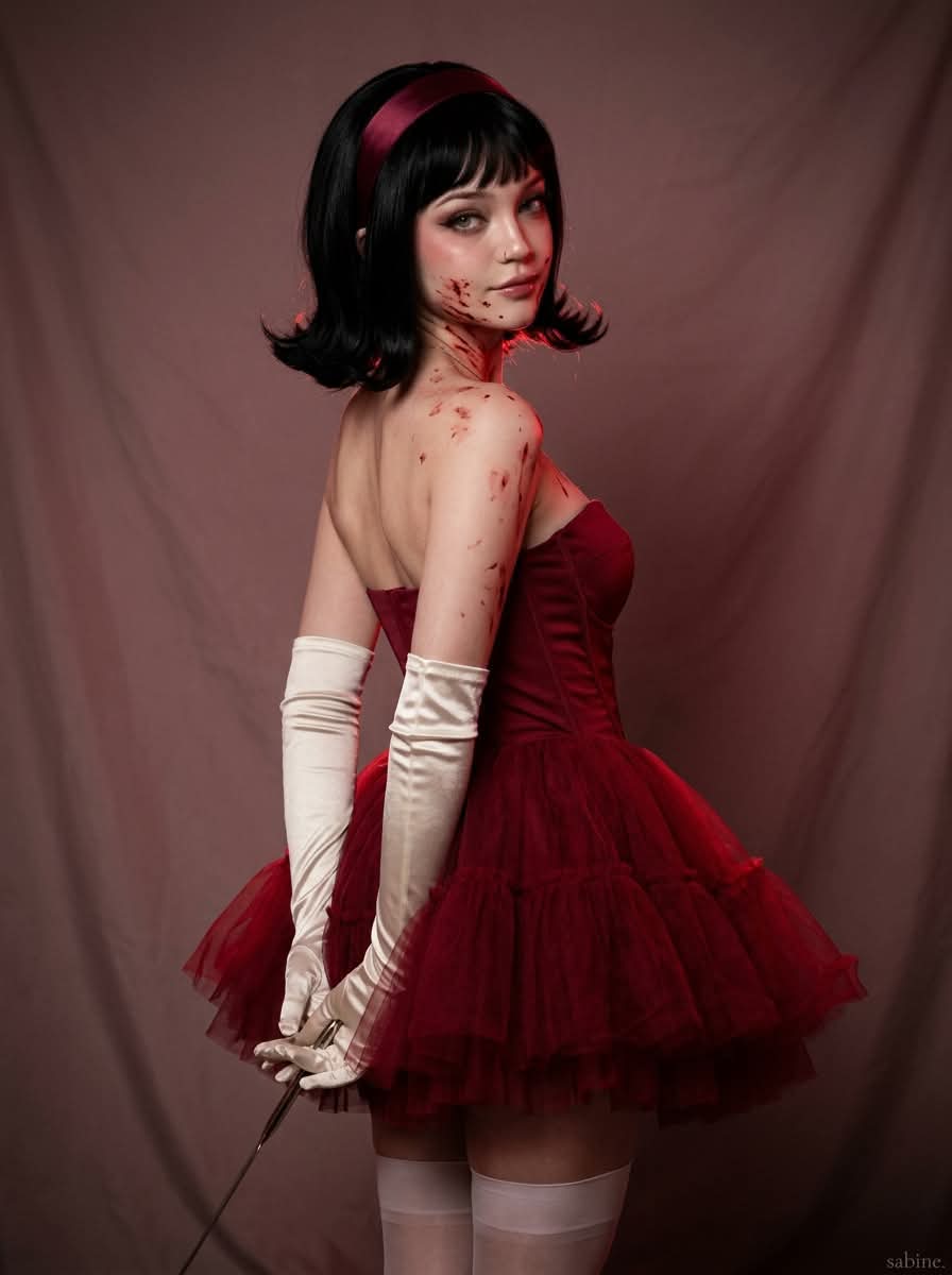 Gothic Coquette Horror-Doll Fashion Portrait output 1