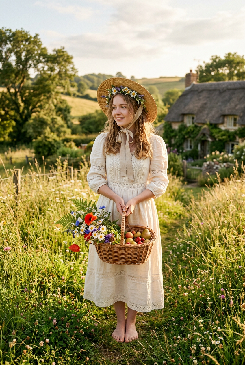 Create a Cottagecore Portrait in a Sunlit Meadow