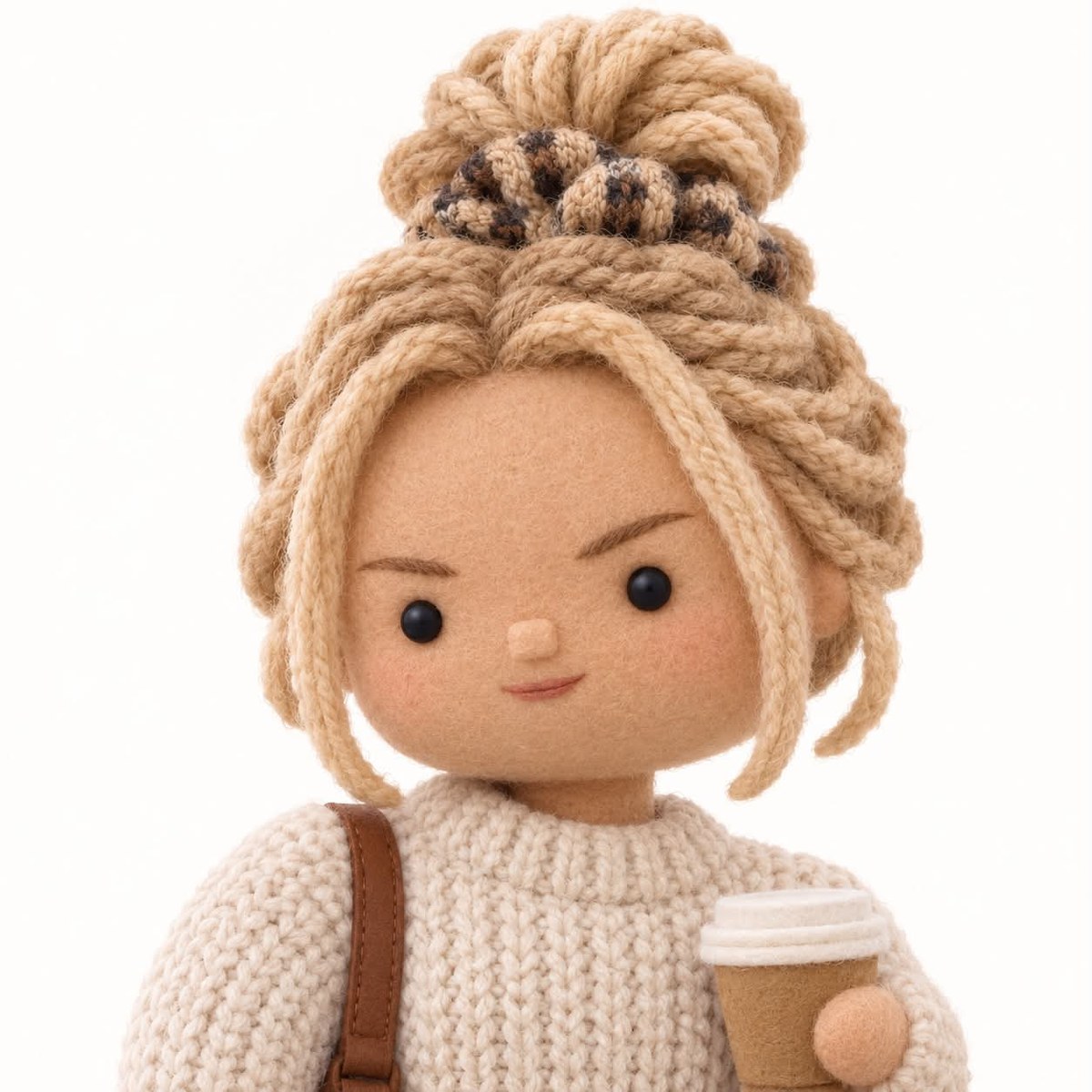 Textile-Art Designer Toy Bust from Two References