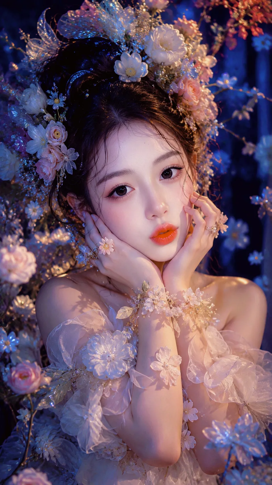 Floris Revelio: Enchanted Floral Editorial Portrait