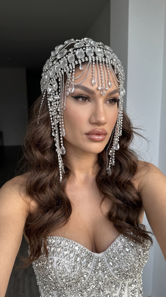 Crystal-Adorned Selfie Portrait output 2