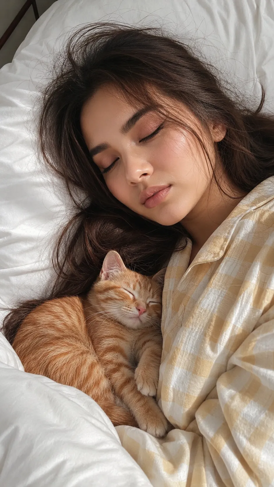 Candid Bedroom Photo with a Sleeping Kitten output 2