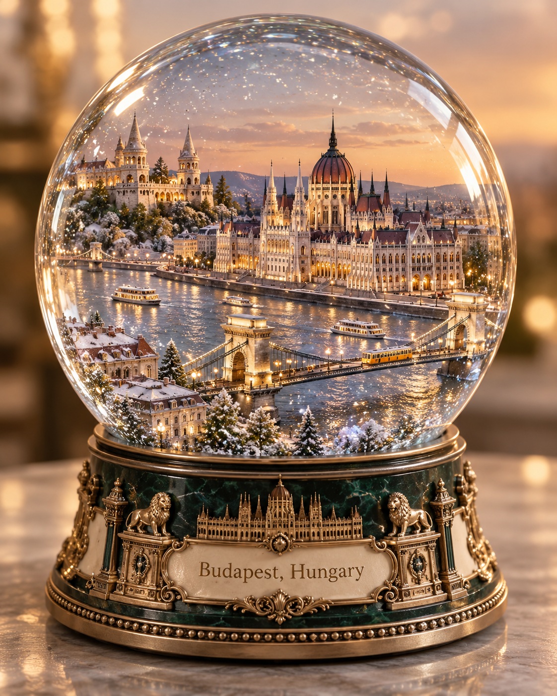 Premium City Snow Globe Souvenir
