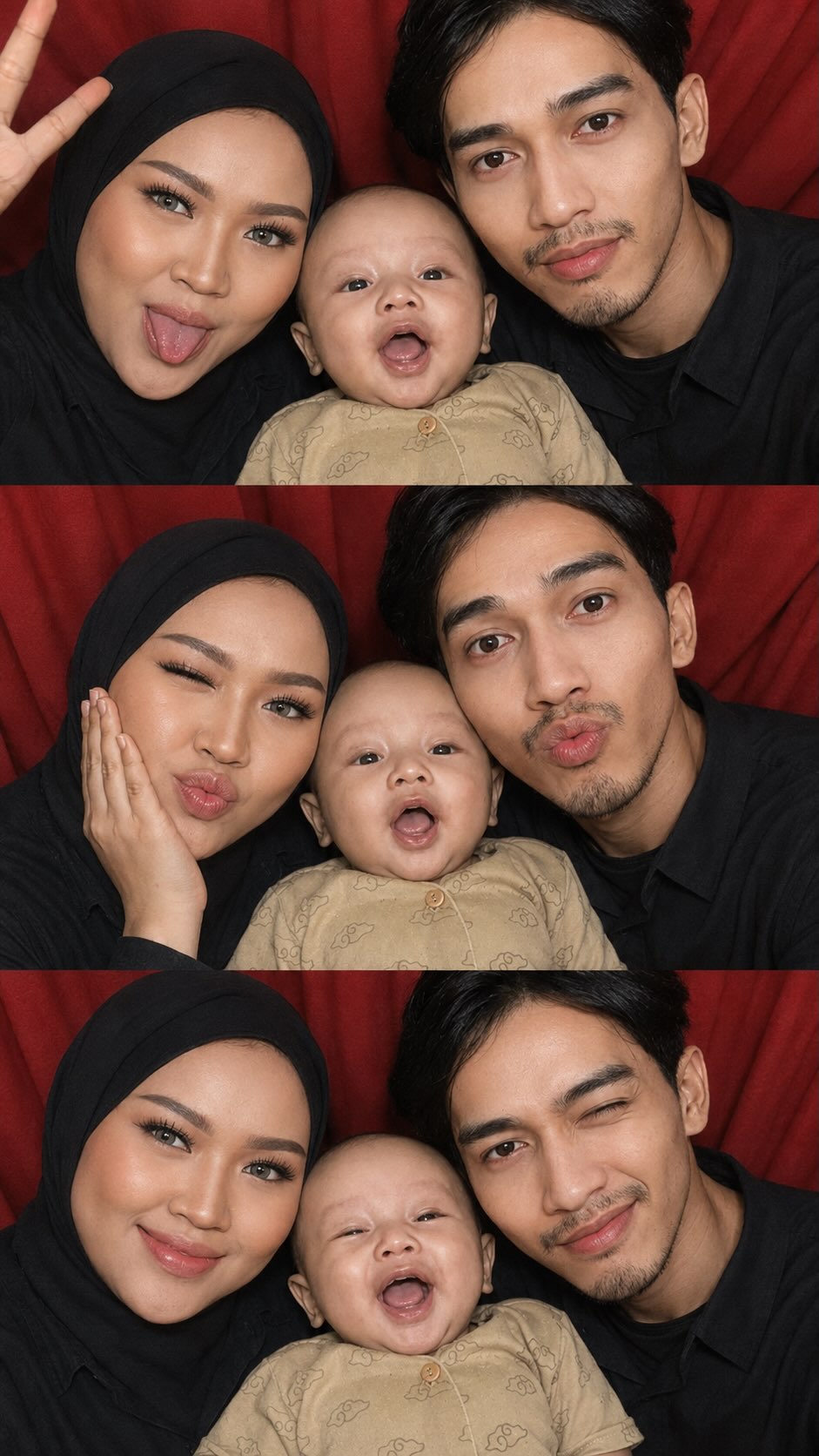 Realistic Three-Person Korean Photobooth Strip