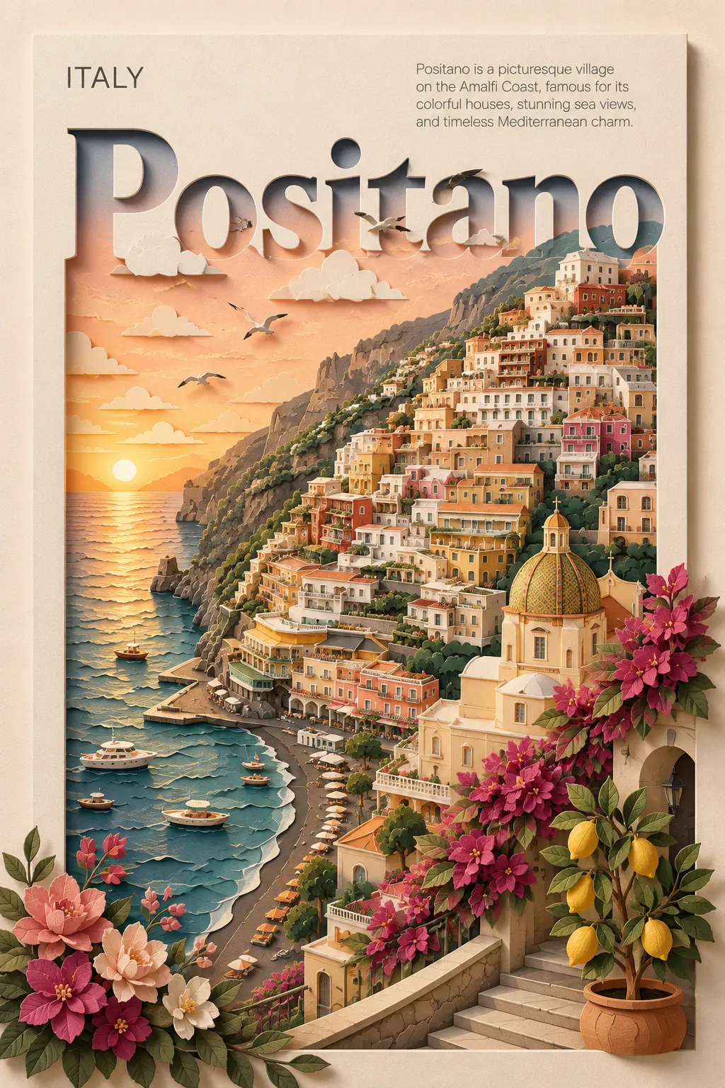 Vintage Paper-Cut Travel Poster output 2