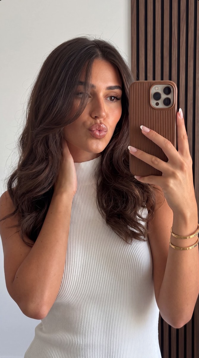 Photorealistic Warm-Toned Mirror Selfie