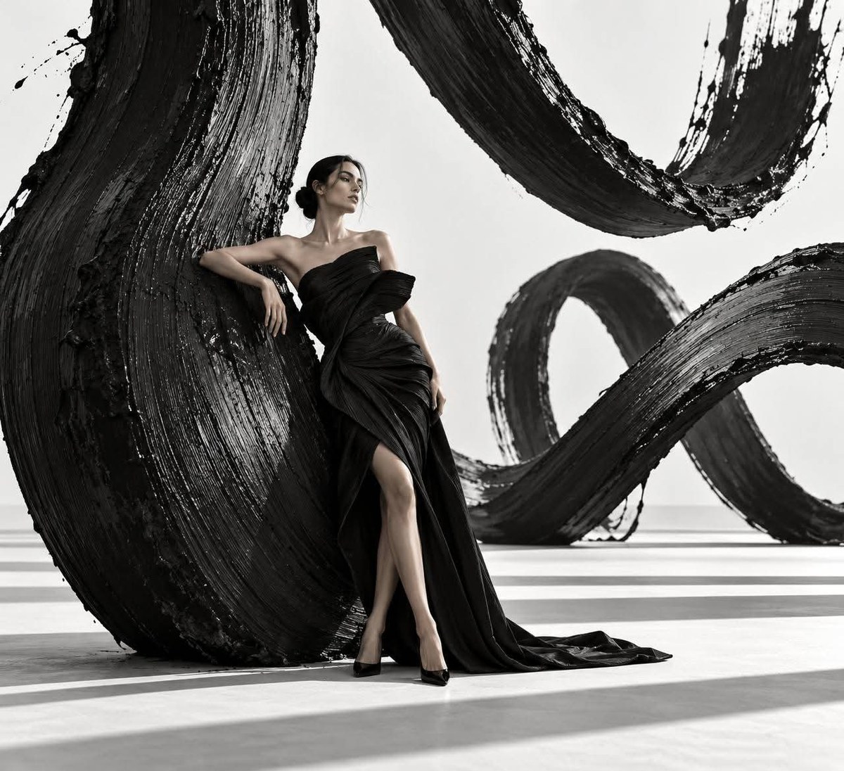 Surreal Ink-Stroke Fashion Editorial