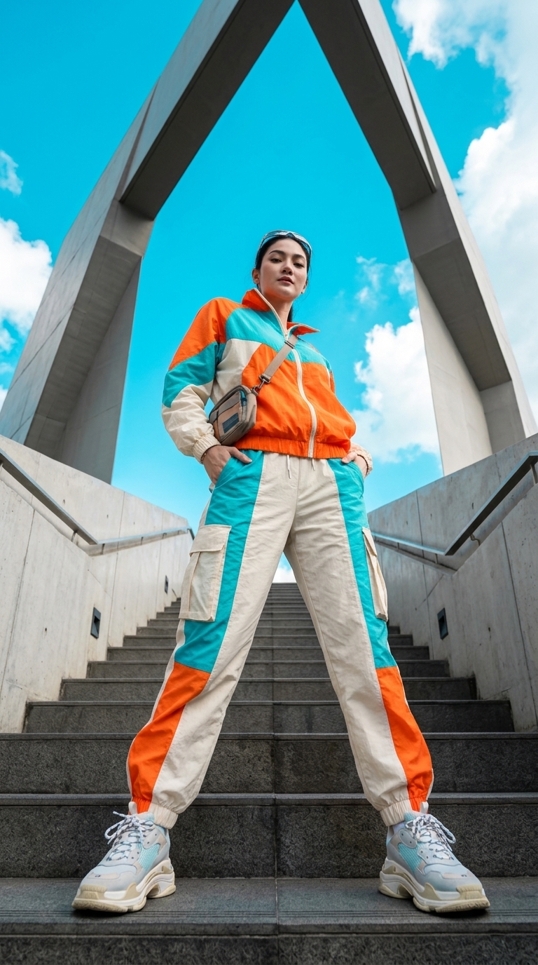 Futuristic Streetwear Editorial Photograph output 14