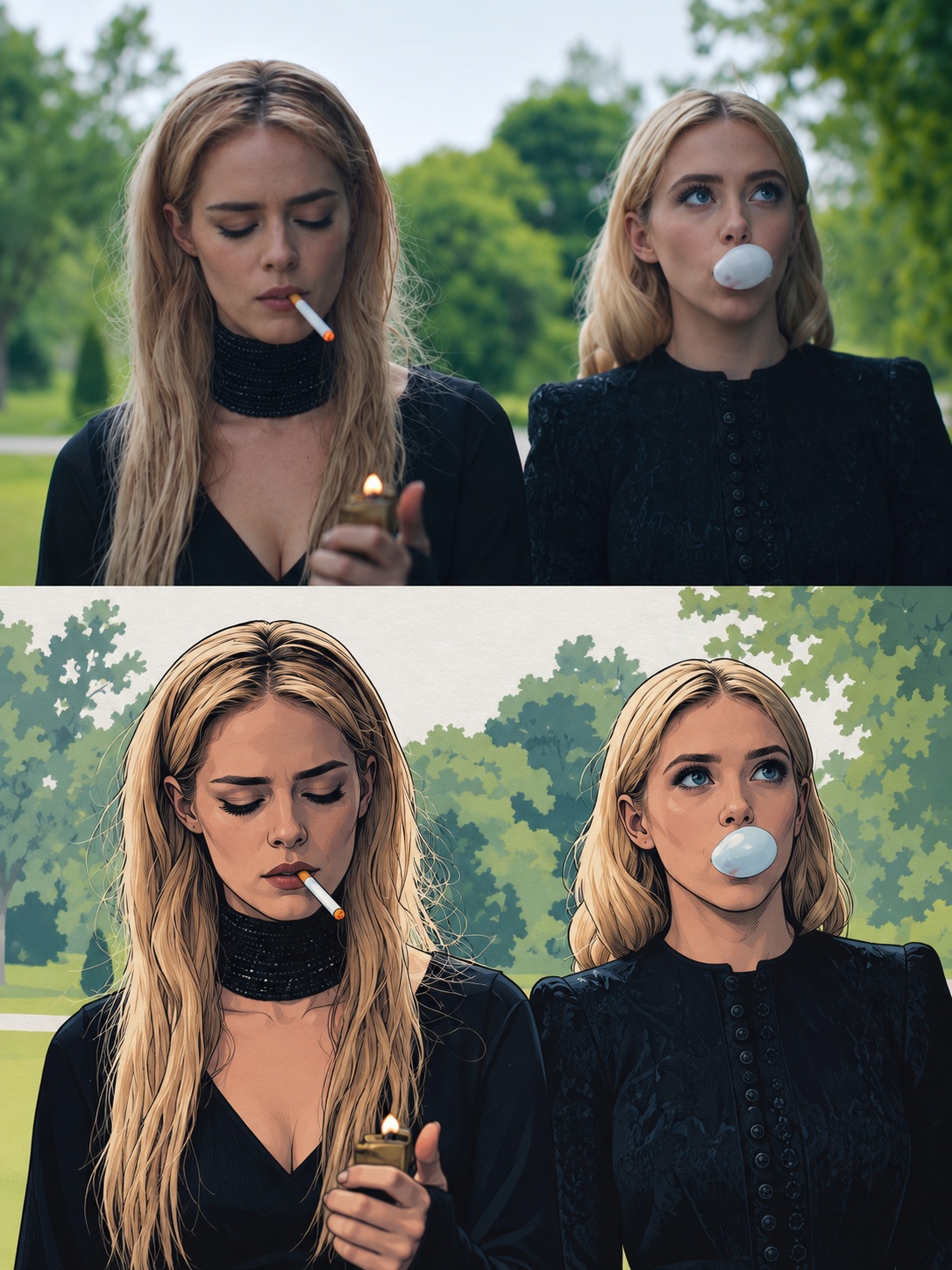 Split Photo and American Urban Comic Transformation output 6