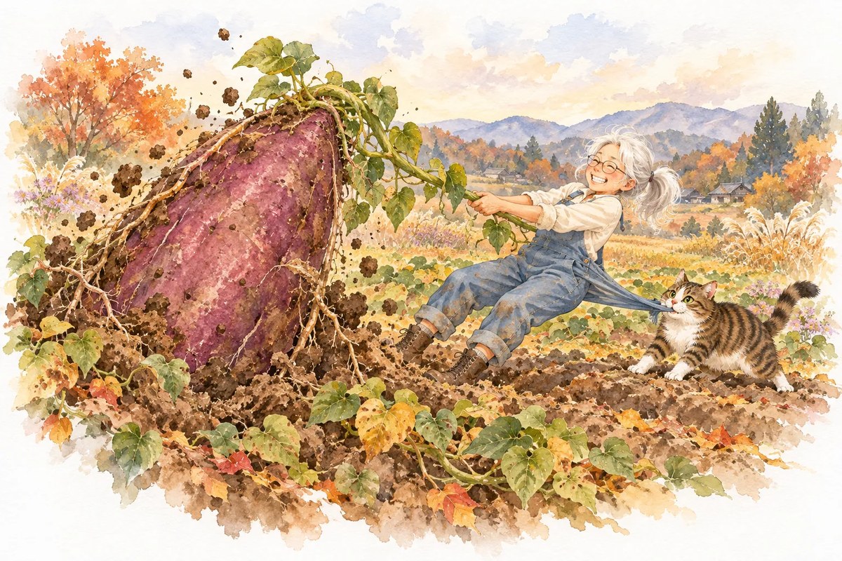 Giant Sweet Potato Harvest in Watercolor output 2
