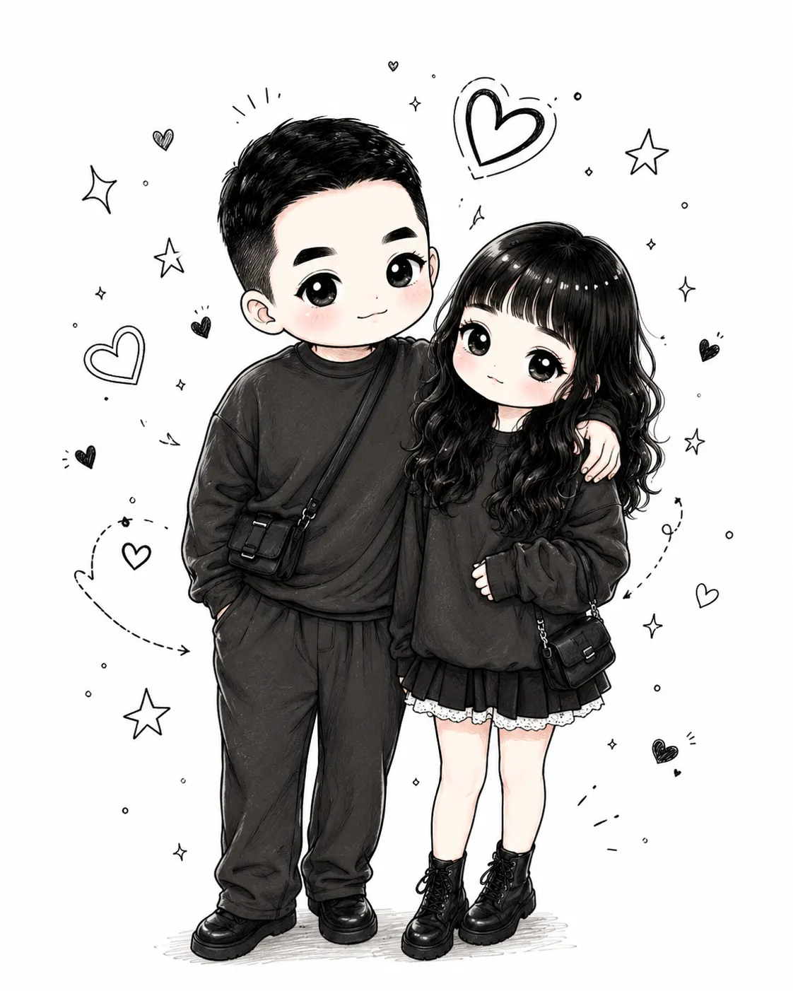 Romantic Couple Chibi Doodle