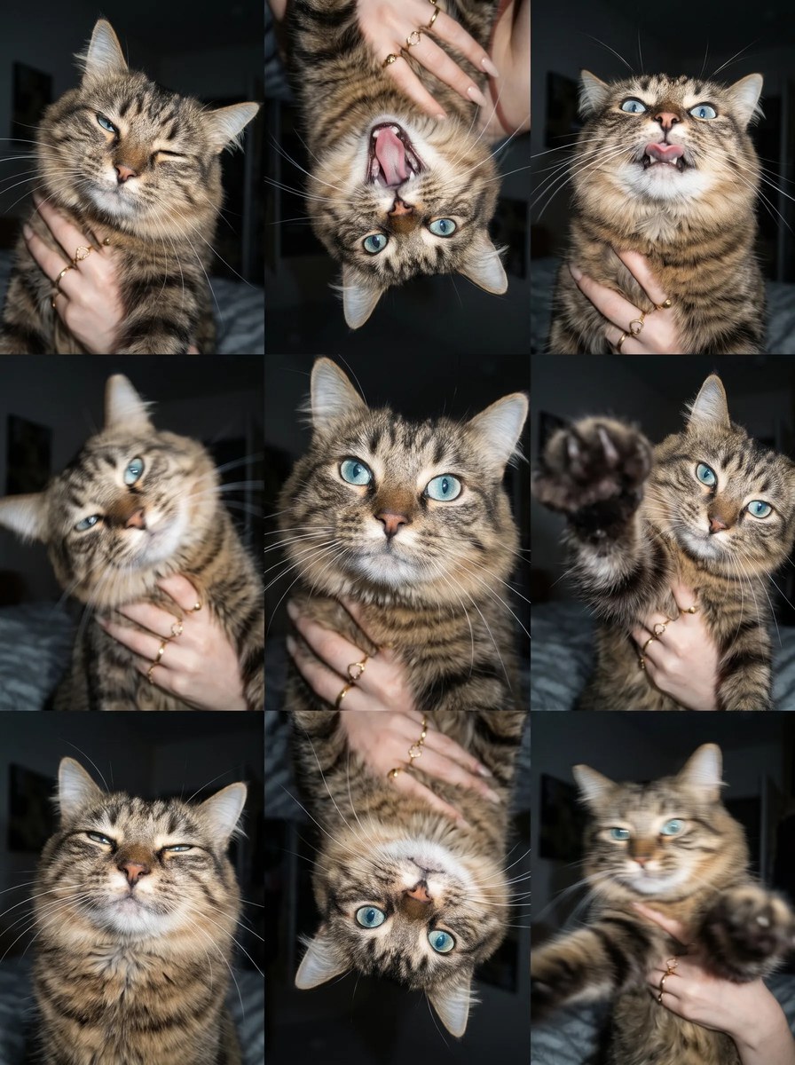 Young Woman Cuddling a Tabby Cat output 20