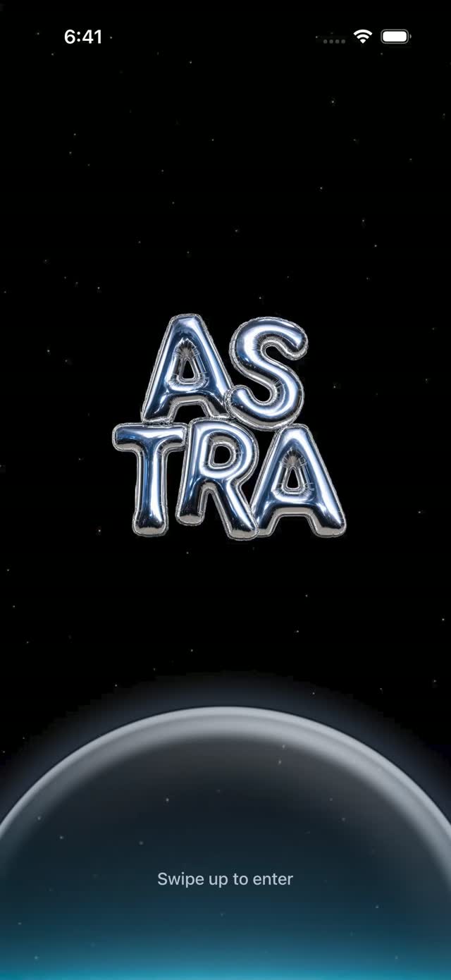 Astral-Themed App Welcome Screen