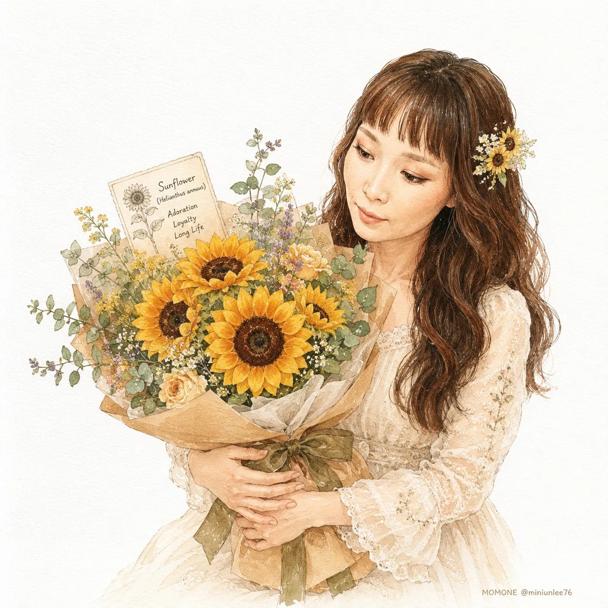 MOMONE Signature Flower Bouquet Illustration output 2