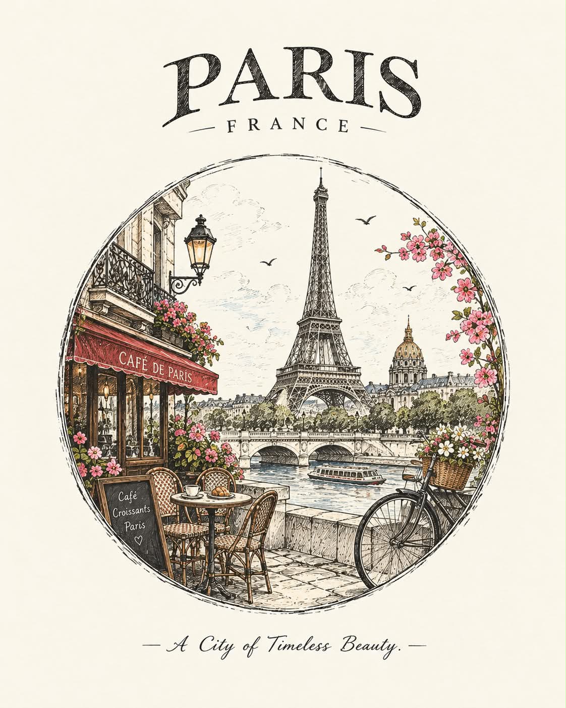 Vintage Hand-Drawn Travel Emblem