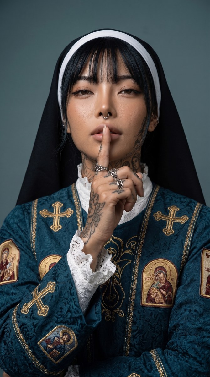 Sacred-Tattoo Nun Editorial Portrait output 2