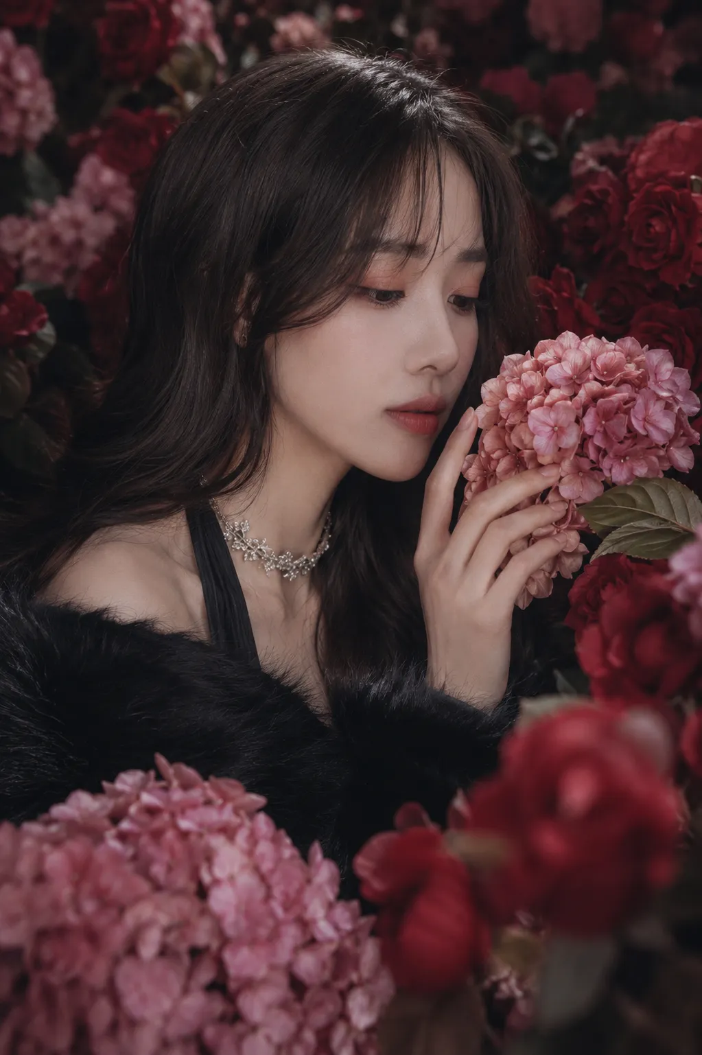 Romantic Gothic Floral Fashion Portrait