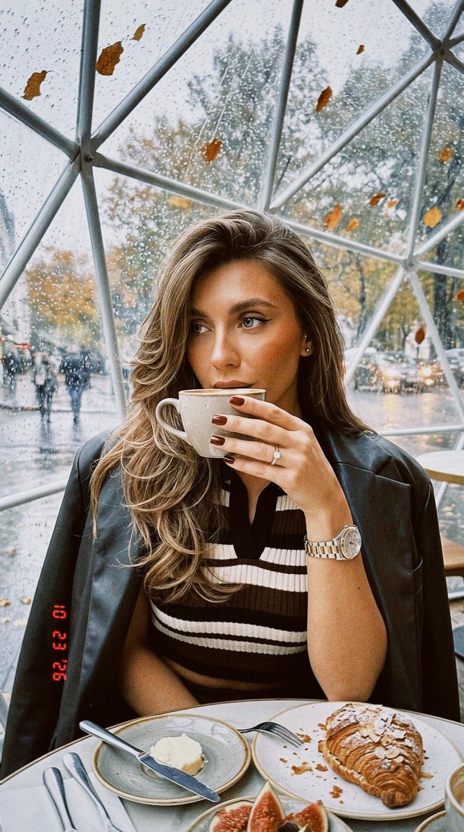 Candid Autumn Café Portrait Under a Geodesic Dome output 2