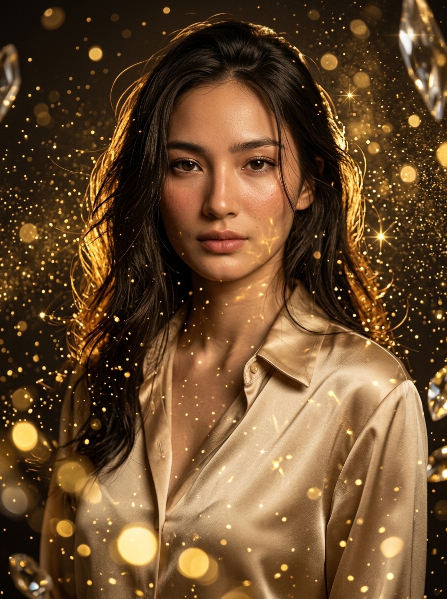 Golden Noir Luxury Portrait with Maximum Gold Sparkle output 6
