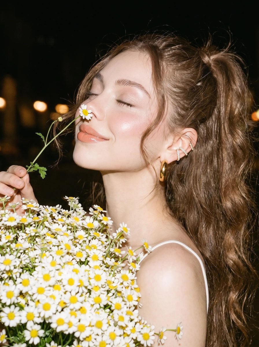 Candid Nighttime Daisy Portrait output 4