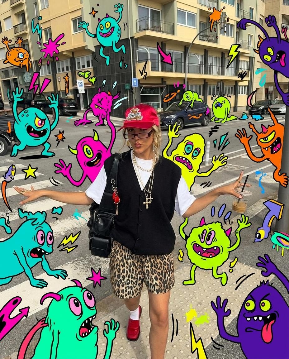 Graffiti Creature Invasion Photo Composite