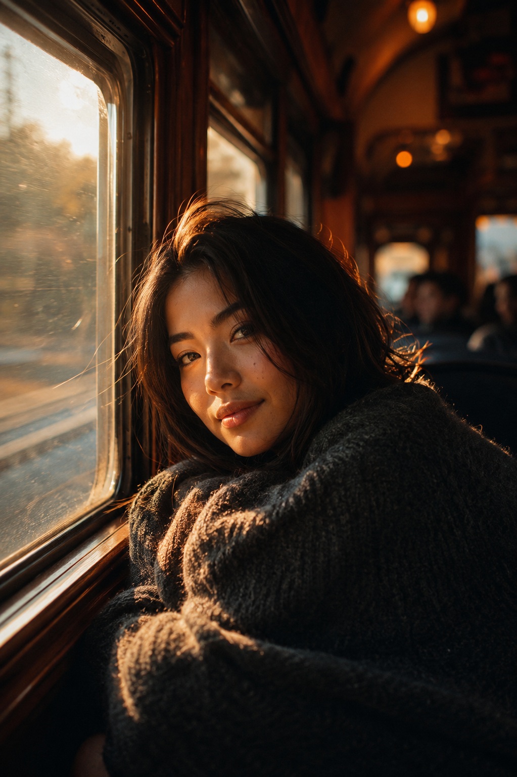 Golden-Hour Portrait on a Moving Train output 3