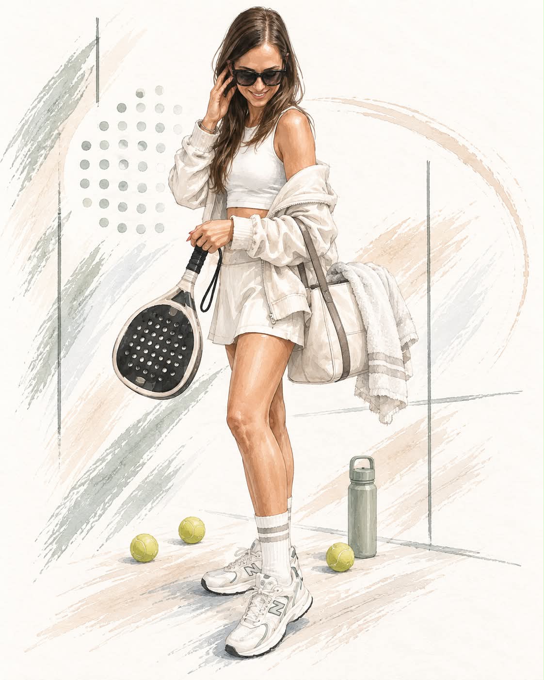 Luxury Padel Fashion Illustration output 3