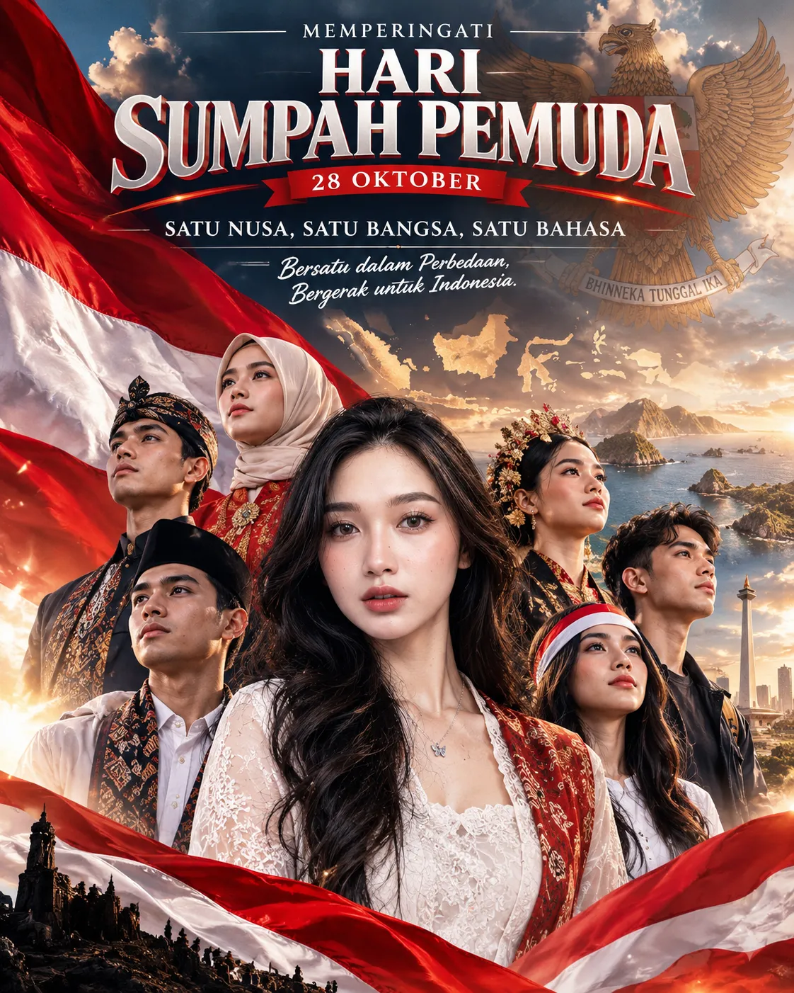 Indonesian Youth Pledge Day Commemorative Poster output 2