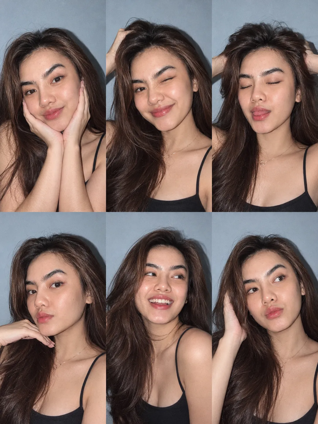 Six-Pose Direct-Flash Portrait Collage output 1