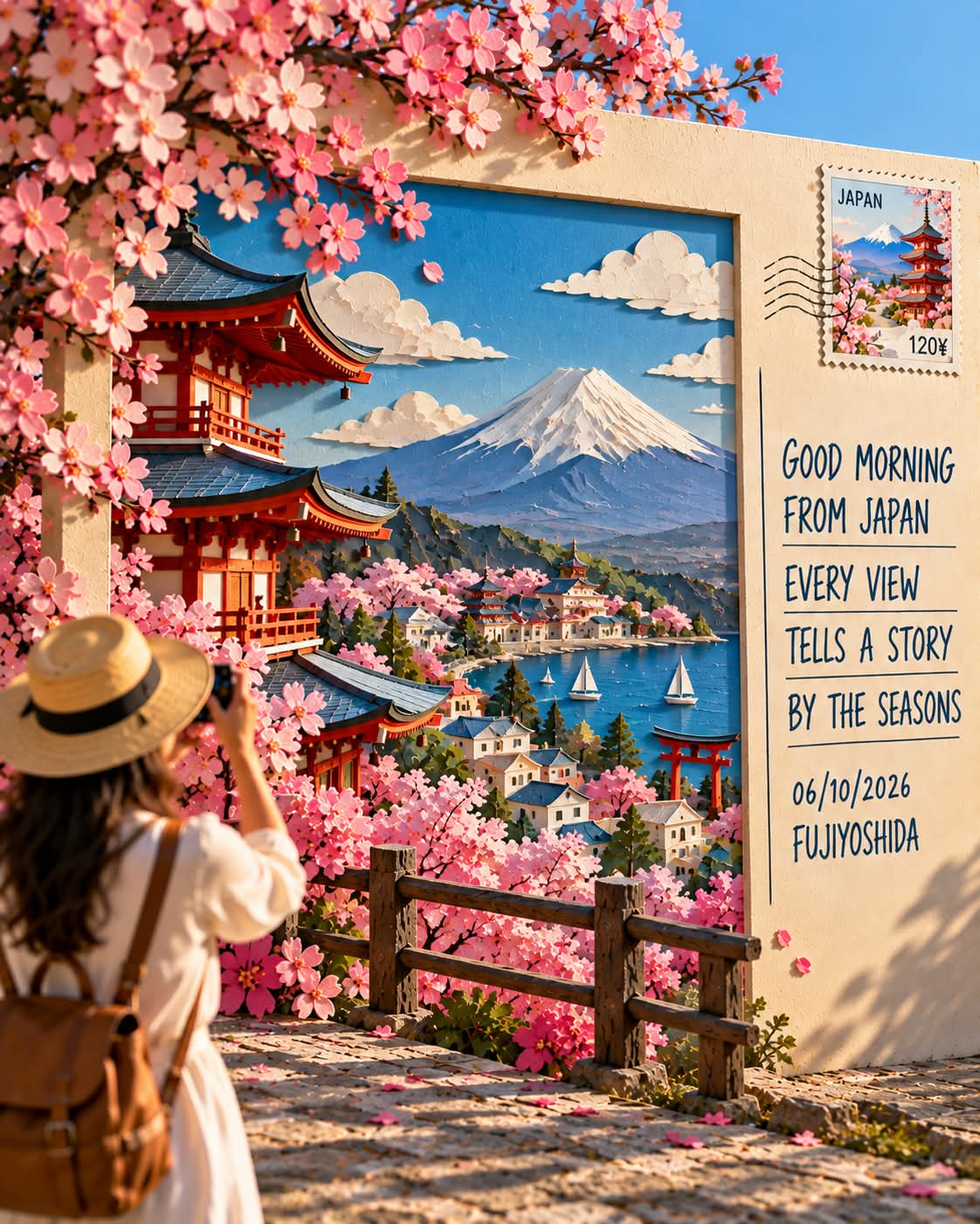 Handcrafted Papercraft Travel Postcard