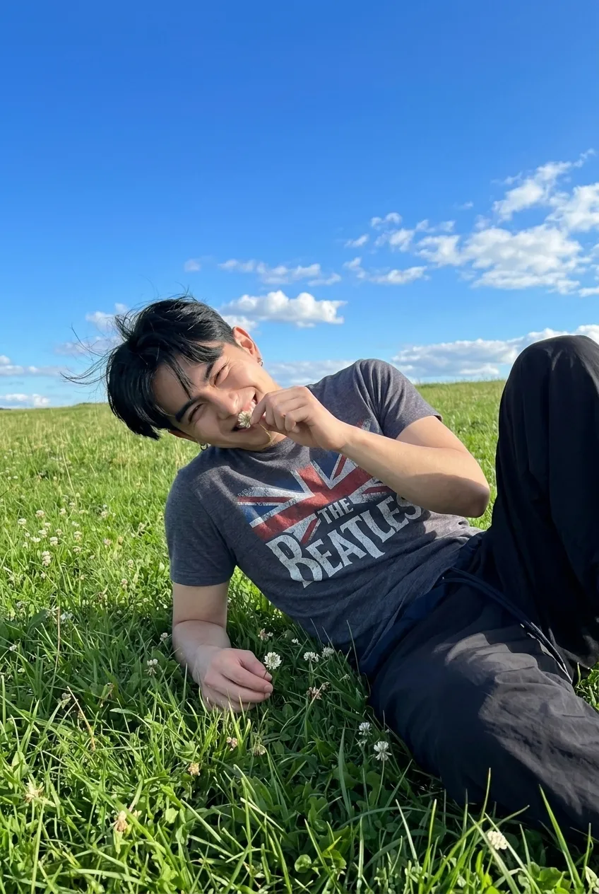 Photorealistic Meadow Portrait of a Young Man output 8