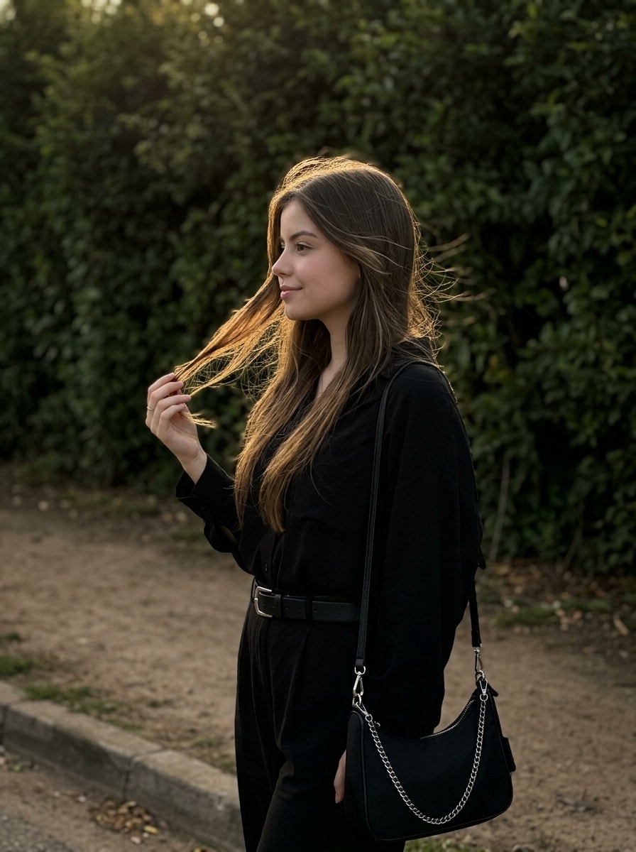 Golden Hour Backlit Profile Portrait output 1