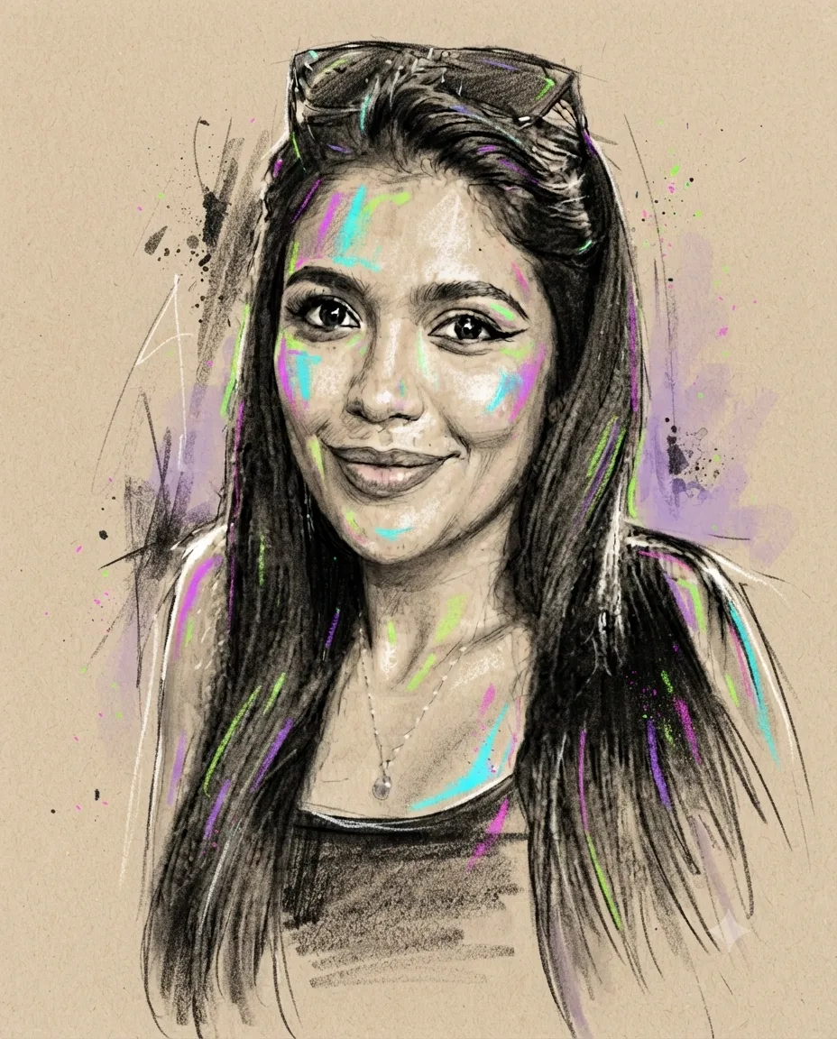 Neon Pastel Fashion Portrait on Kraft Paper output 2