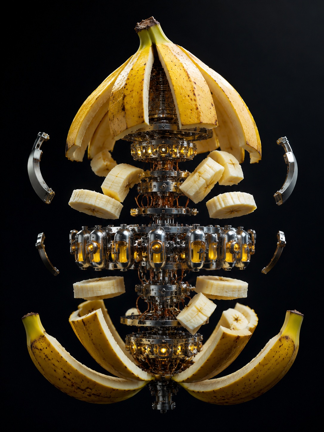 Mechanical Nano-Machine Banana — 3D Concept Art output 2