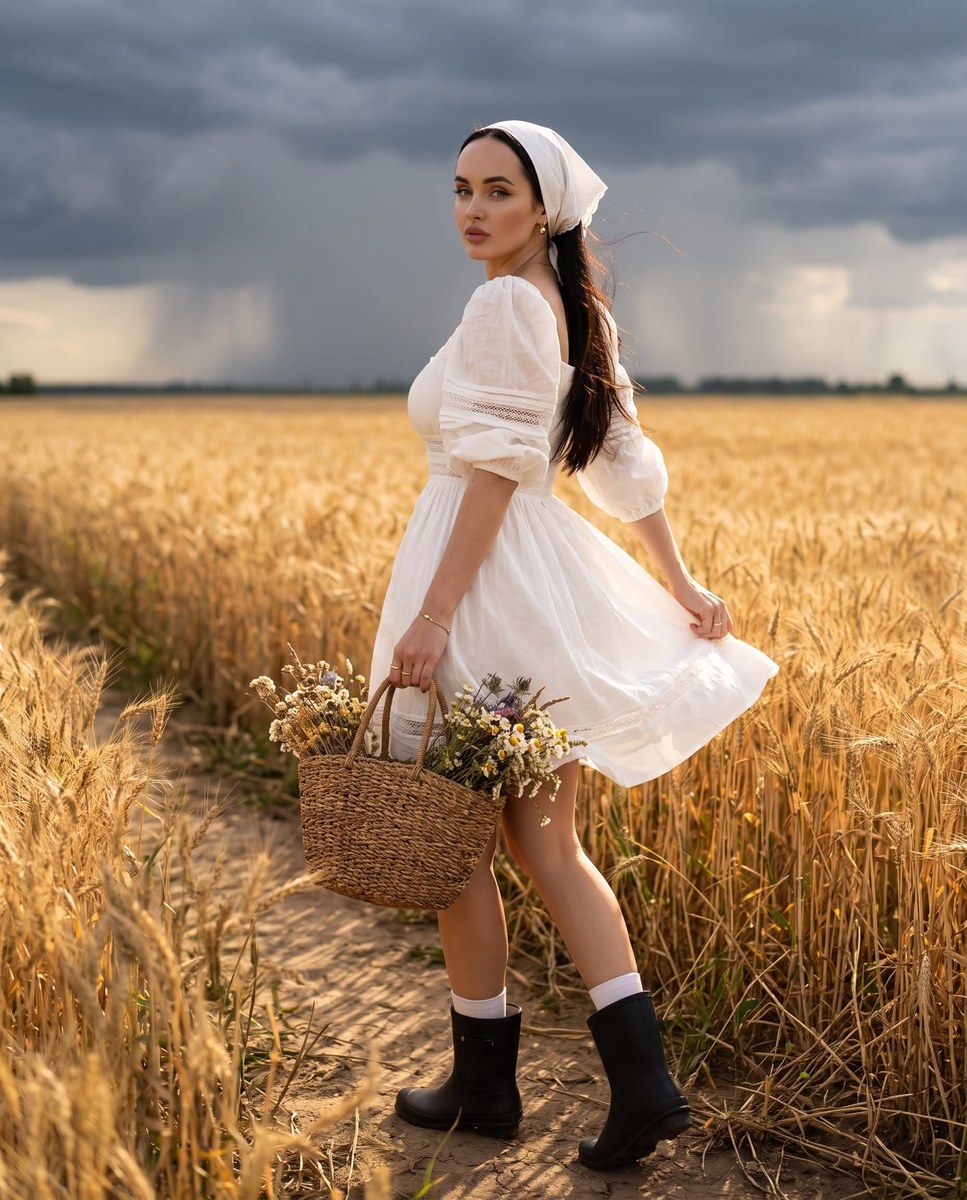 Stormy Golden-Hour Countryside Fashion Editorial output 2