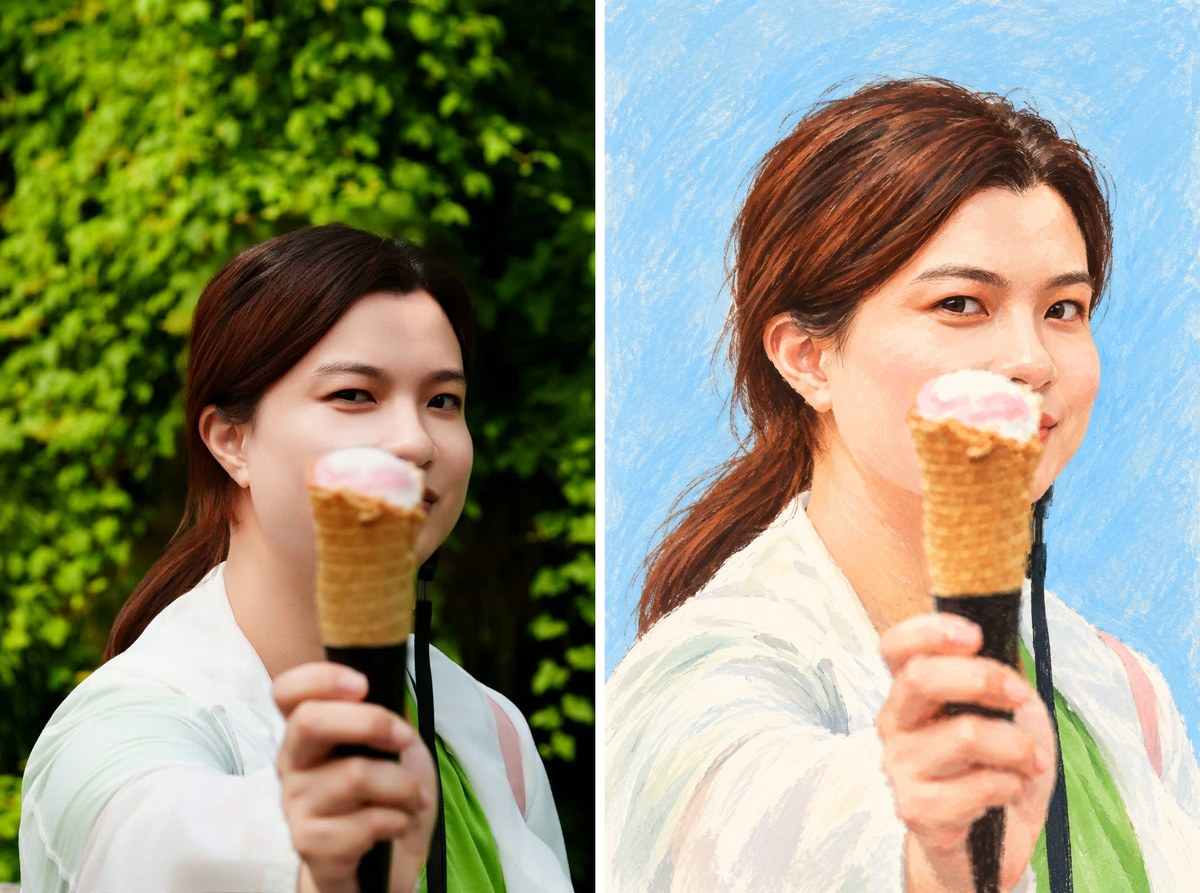 Hand-Painted Pastel Portrait Transformation output 2