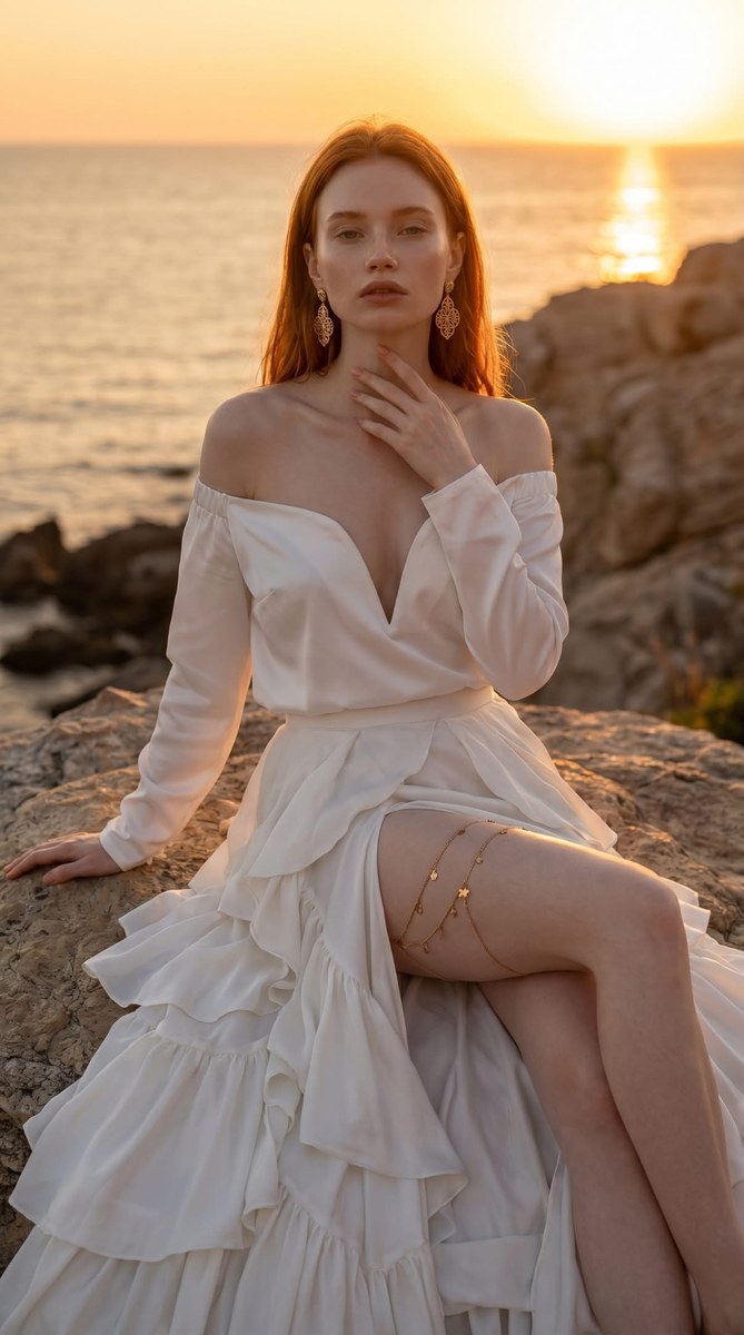 Golden-Hour Coastal Editorial Portrait